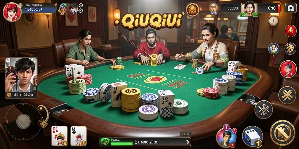 Tampilan gameplay seru dari permainan QiuQiu 3446.