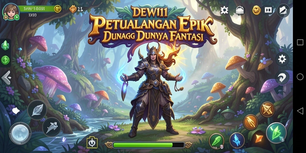 Tampilan gameplay DEWI11 yang menakjubkan dalam petualangan RPG.