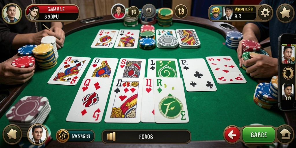 Tampilan gameplay Gaple yang seru dan menarik di F08.
