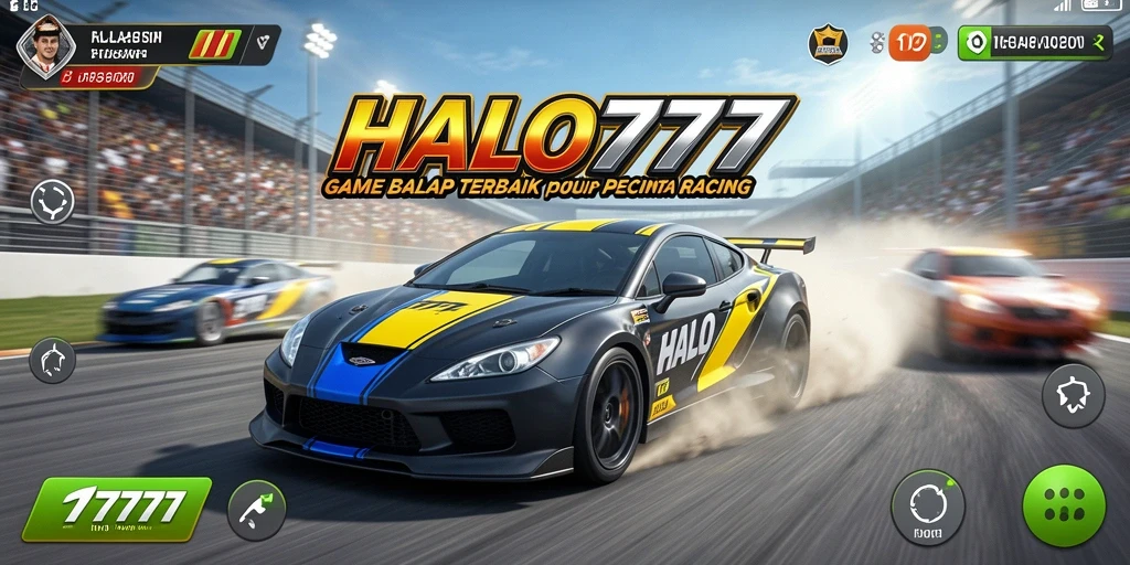 Tampilan gameplay balap menegangkan di HALO777 dengan mobil yang berkualitas.