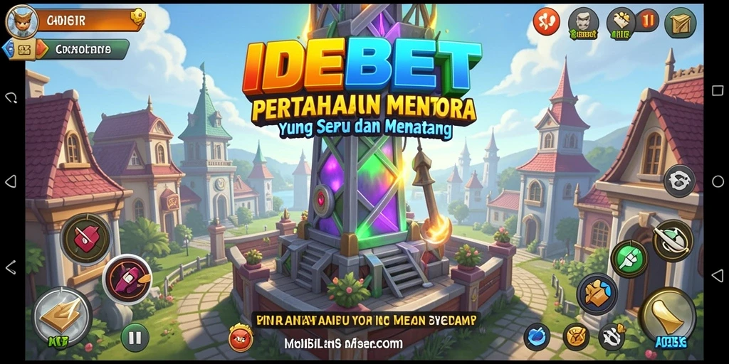 Tampilan gameplay Tower Defense yang seru dan dinamis di IDEBET.