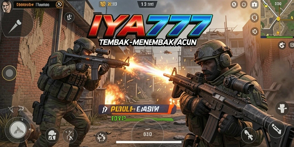 Screenshot utama IYA777 menampilkan aksi tembak-menembak yang mendebarkan.