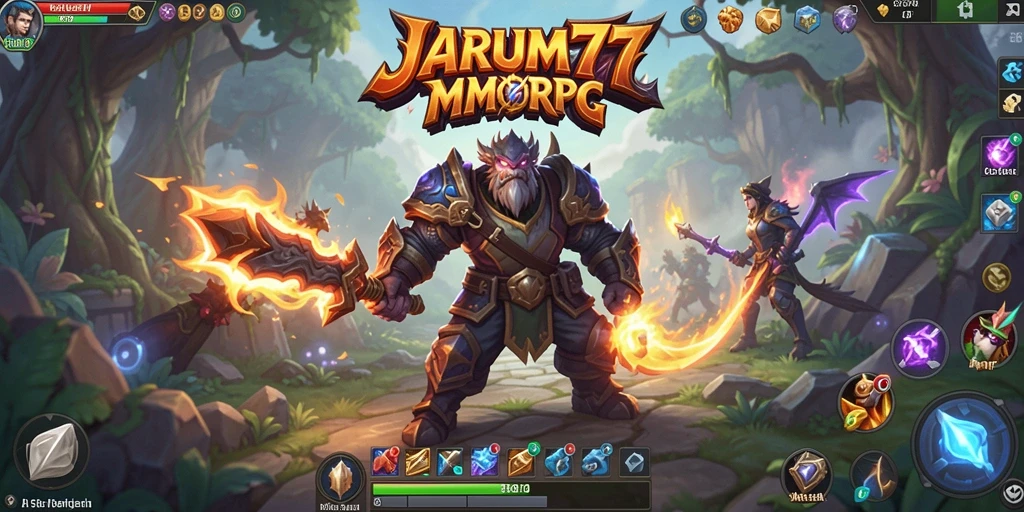 Screenshot gameplay JARUM77 menampilkan aksi pertarungan seru di dunia MMORPG.