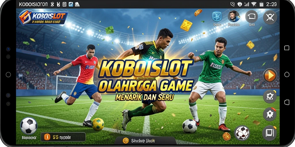 Tampilan grafis memukau dari gameplay KOBOISLOT yang menampilkan aksi olahraga seru.