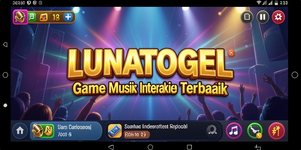 Tampilan gameplay interaktif LUNATOGEL dengan efek visual yang memukau.