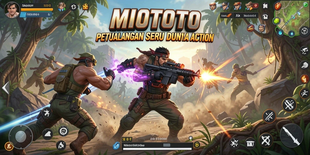 Tampilan gameplay seru MIOTOTO yang penuh aksi.
