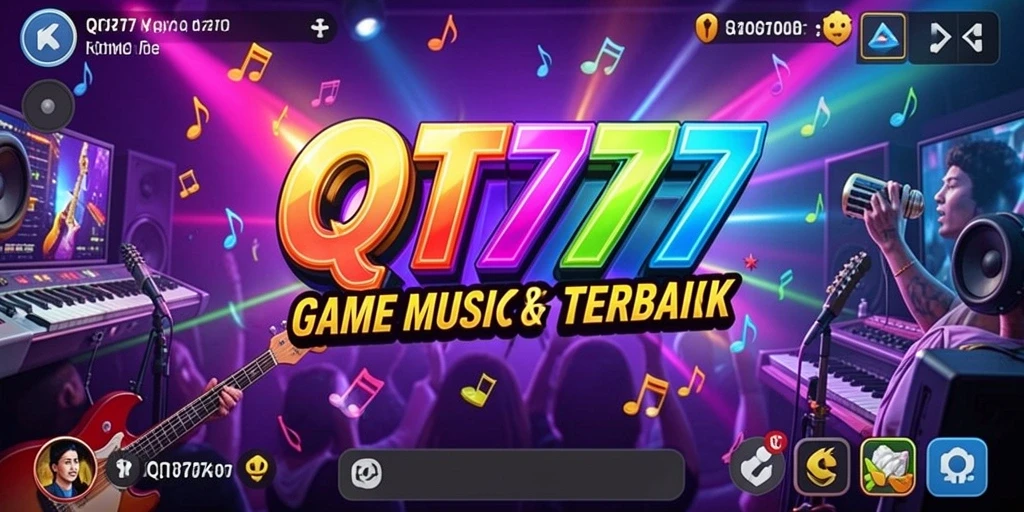 Screenshot utama QT777 menampilkan gameplay seru dengan berbagai tantangan musik.
