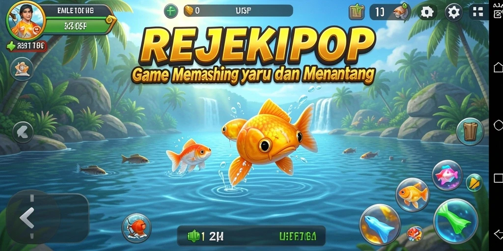 Tampilan gameplay seru memancing ikan di REJEKIPOP.