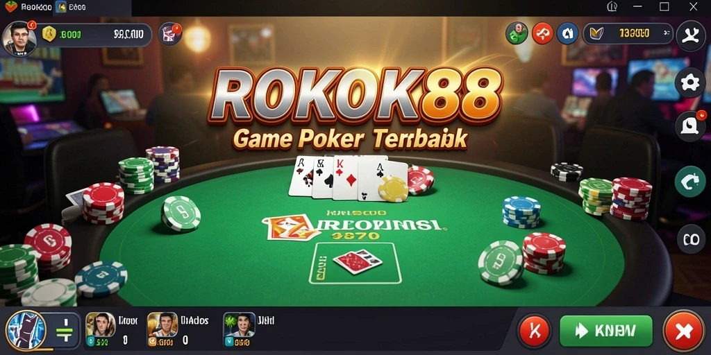 Tampilan gameplay Poker ROKOK88 yang menarik dan interaktif.