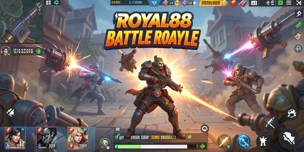 Tampilan gameplay seru dalam ROYAL88 dengan aksi pertempuran menegangkan.
